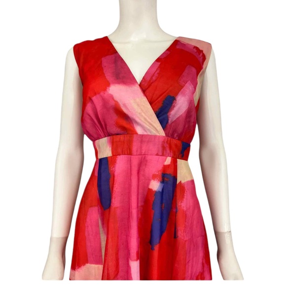 Eva Franco Pink Watercolor Dress Size LP - Picture 7 of 12